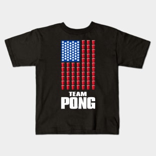 Beer Pong American Flag T shirt 4th of July  Merica USA T-Shirt Kids T-Shirt